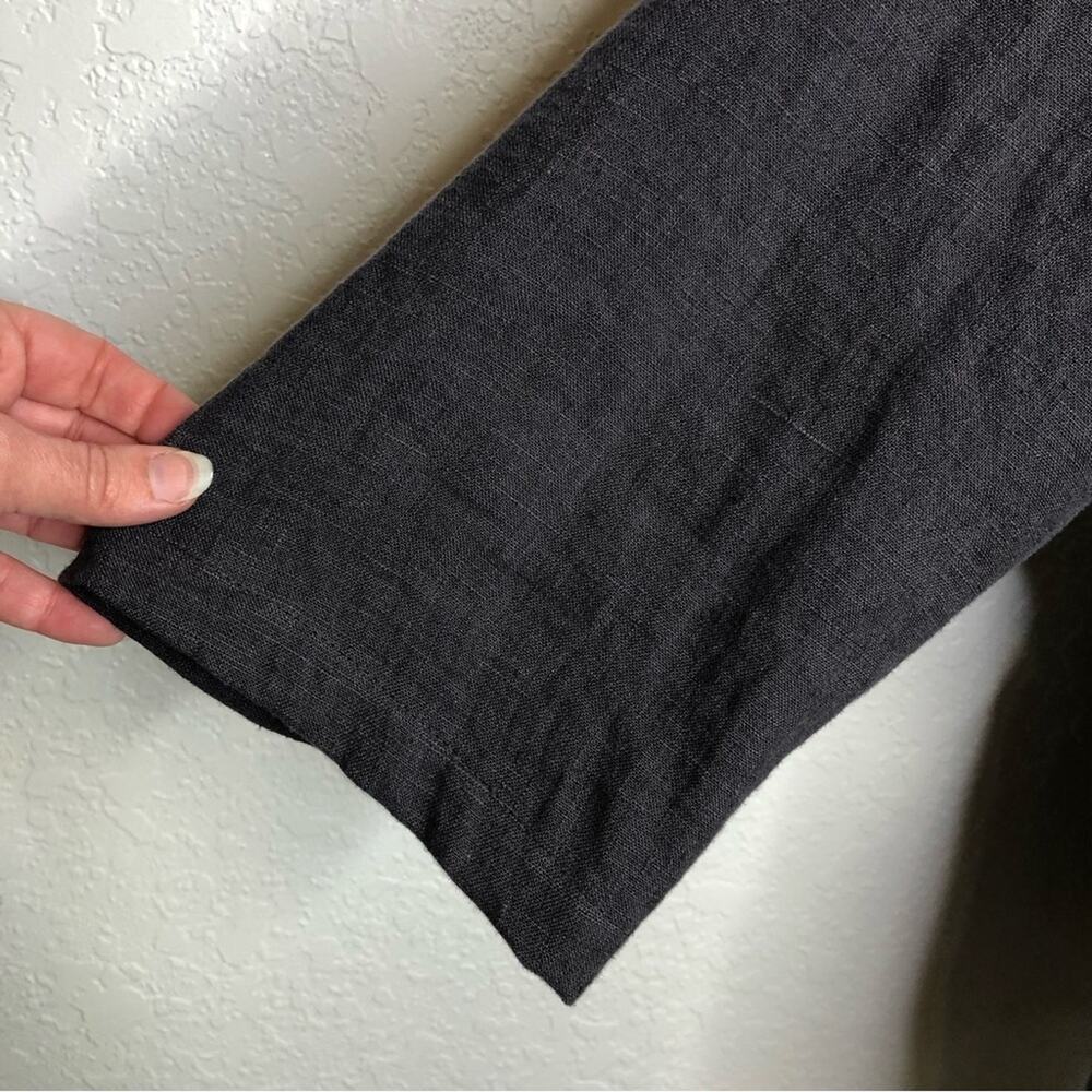 Milkit charcoal gray linen belted wrap nursing robe / cardigan size One Size - Picture 8 of 15